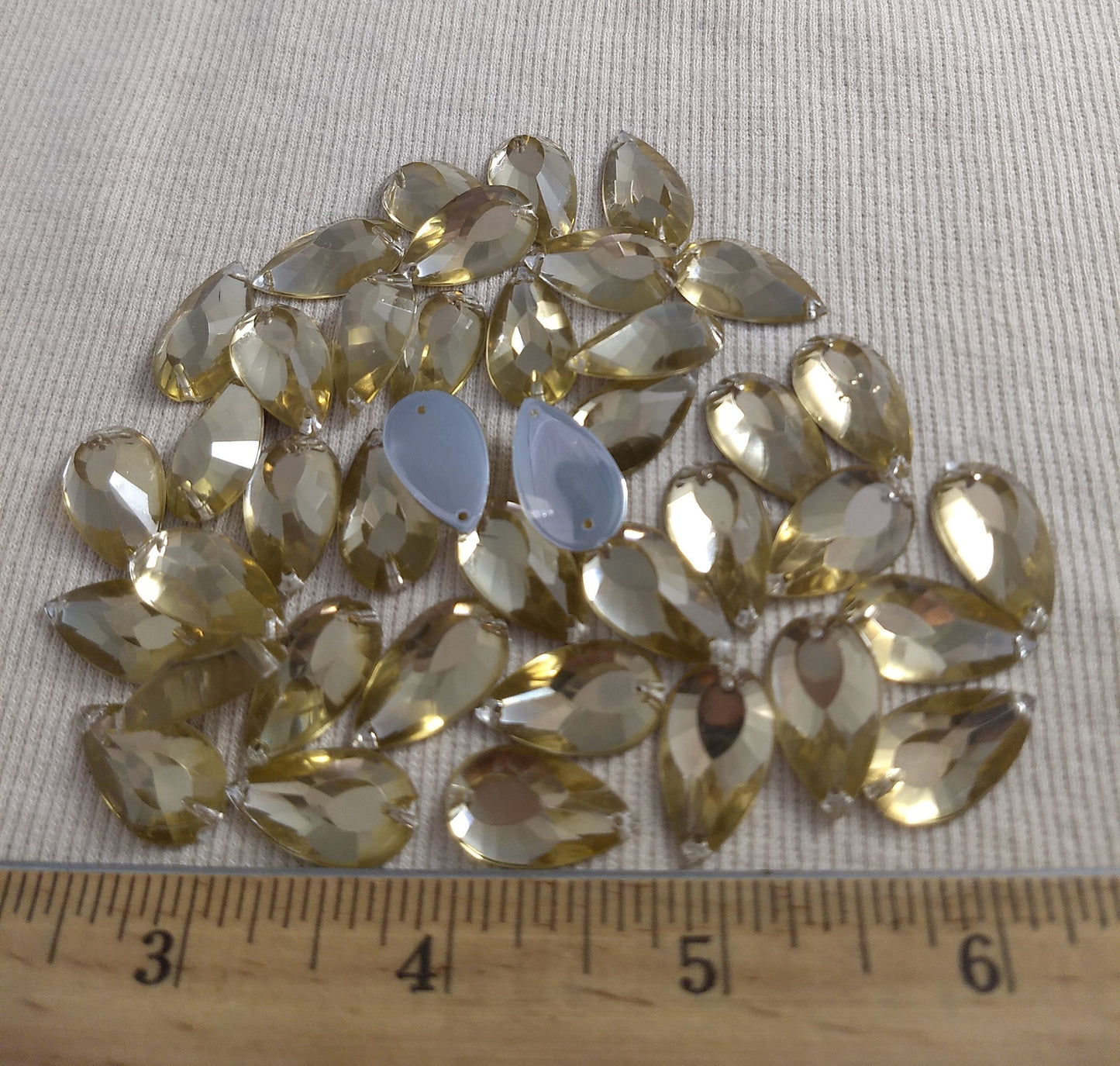 Bead #XFFZ2011 #2-Hole #Champagne #Tear-Drop #Acrylic-Stone #40pc