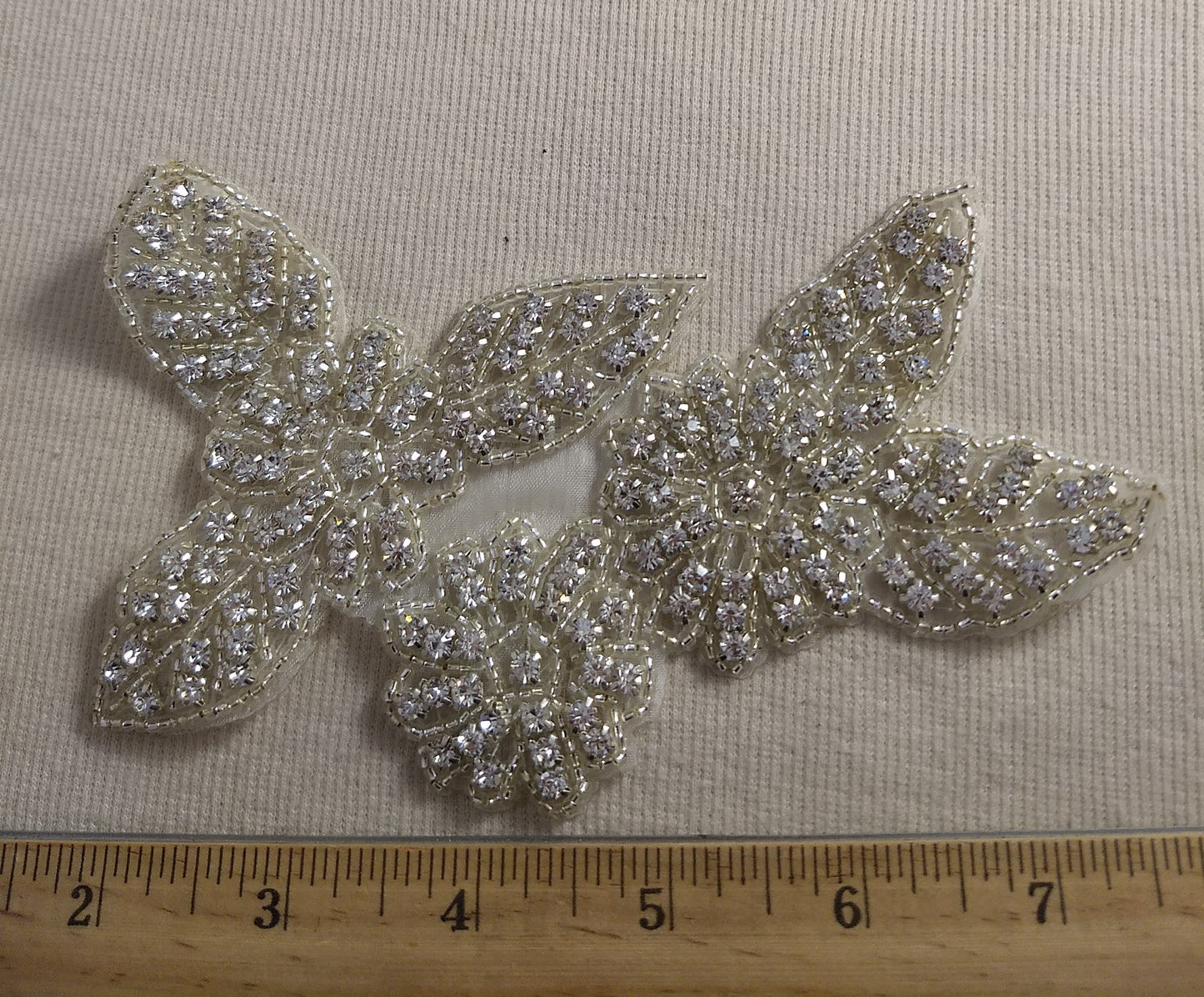 Applique #XLFL1234 #Clear #Leaf #Rhinestone #1pc
