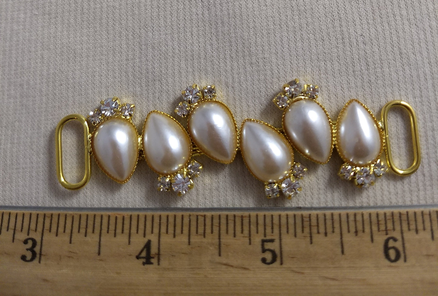 Connector #MOC431 #Gold #Pearl #Rhinestone Abs #1pc