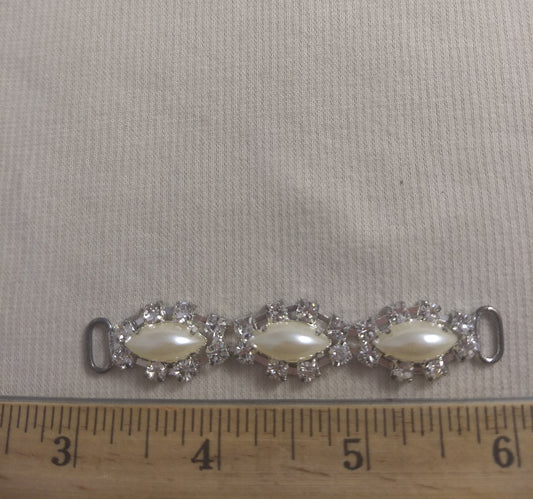 Buckle #XLFL121024-3 #Pearl #Rhinestone #Connector #Abs #1pc