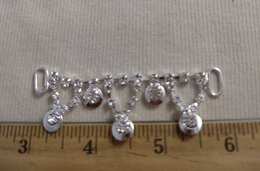 Buckle #TFXD110929A #Silver #Rhinestone #Slider #Connector #Abs #1pc