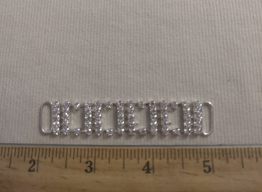 Buckle #XLFL110520D #Silver Rhinestone #Slider #Abs #1pc
