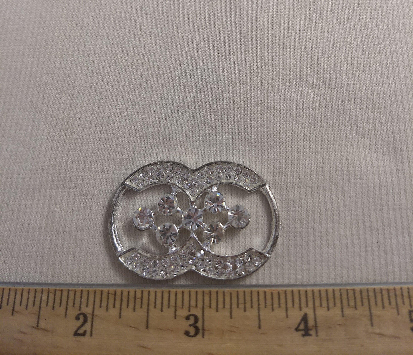 Buckle #XY-3 #Silver #Circle #Acrylic-Stone #Slider #Abs #1pc