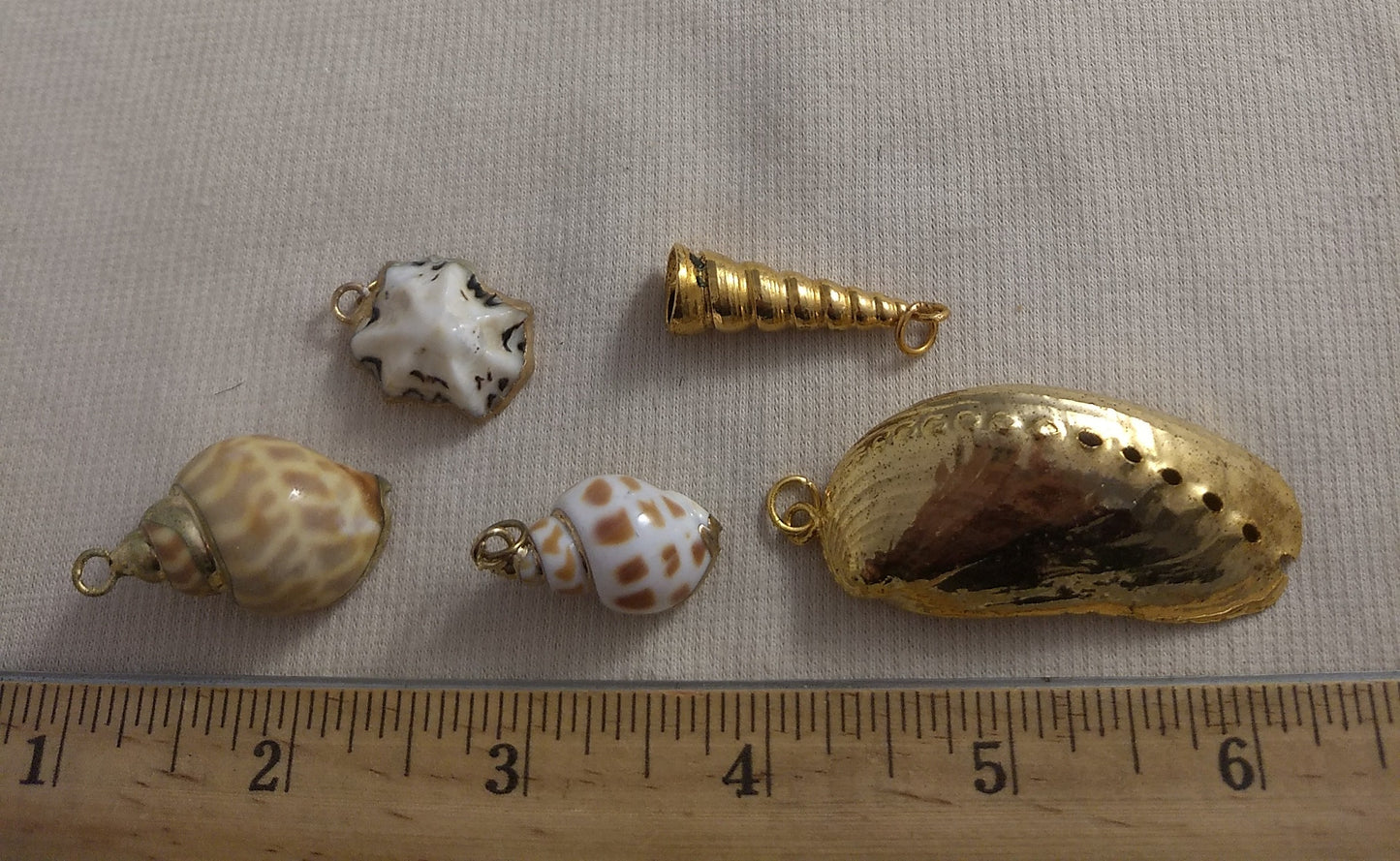 Pendant #SS102 #Natural #Gold-Plated #Sea-Shell #Charm #1pk