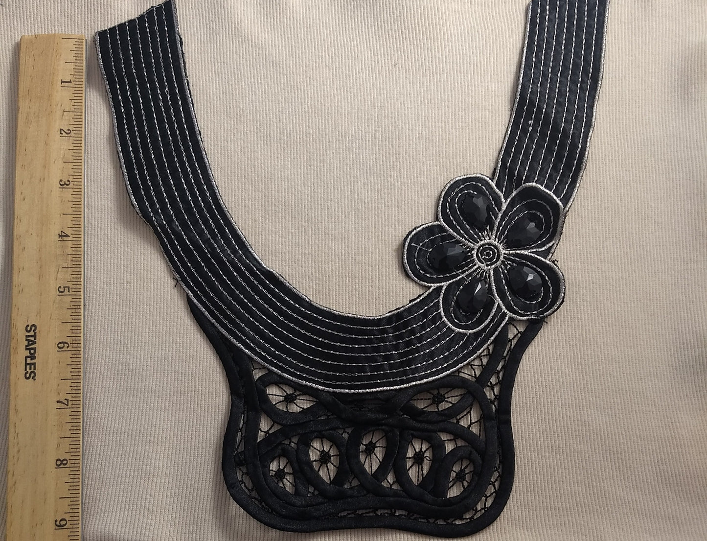 Applique #NP081212 #Black #Flower #Bead #1pc