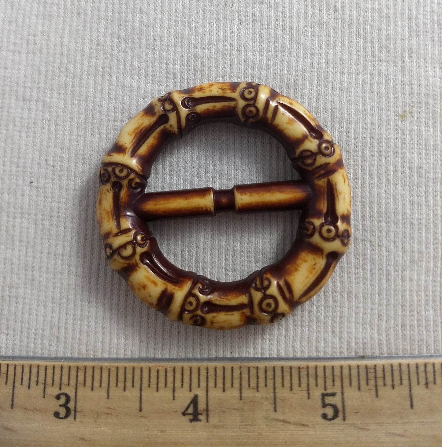 Buckle #185 #Brown #Bamboo #Slider #Center-Bar #Belt #1pc