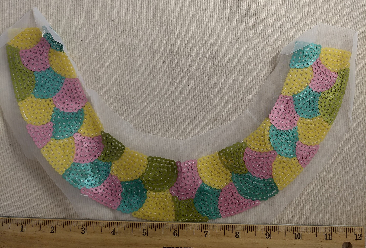 Applique #VSC717-2 #Yellow #Sequin #Neck-Piece #1pc