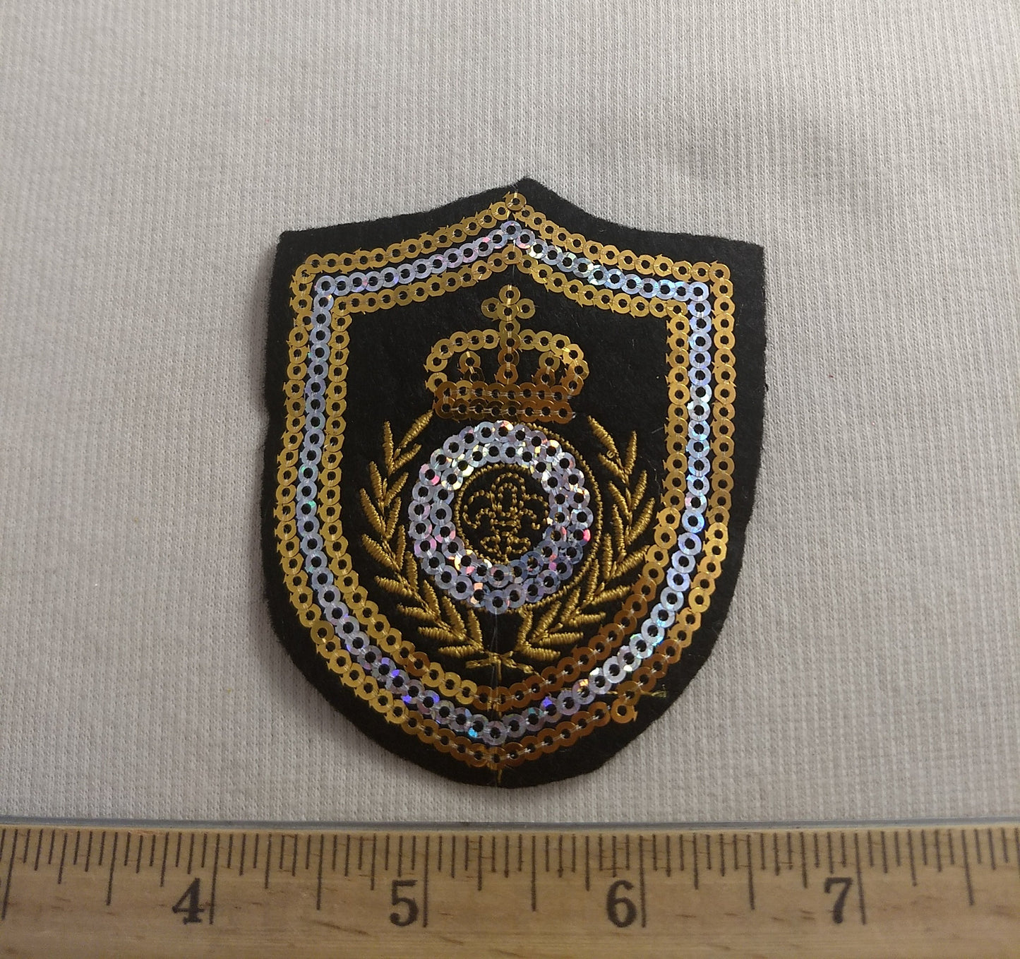 Applique #D1528 #Gold #Sequin #Crown #Patch #1pc