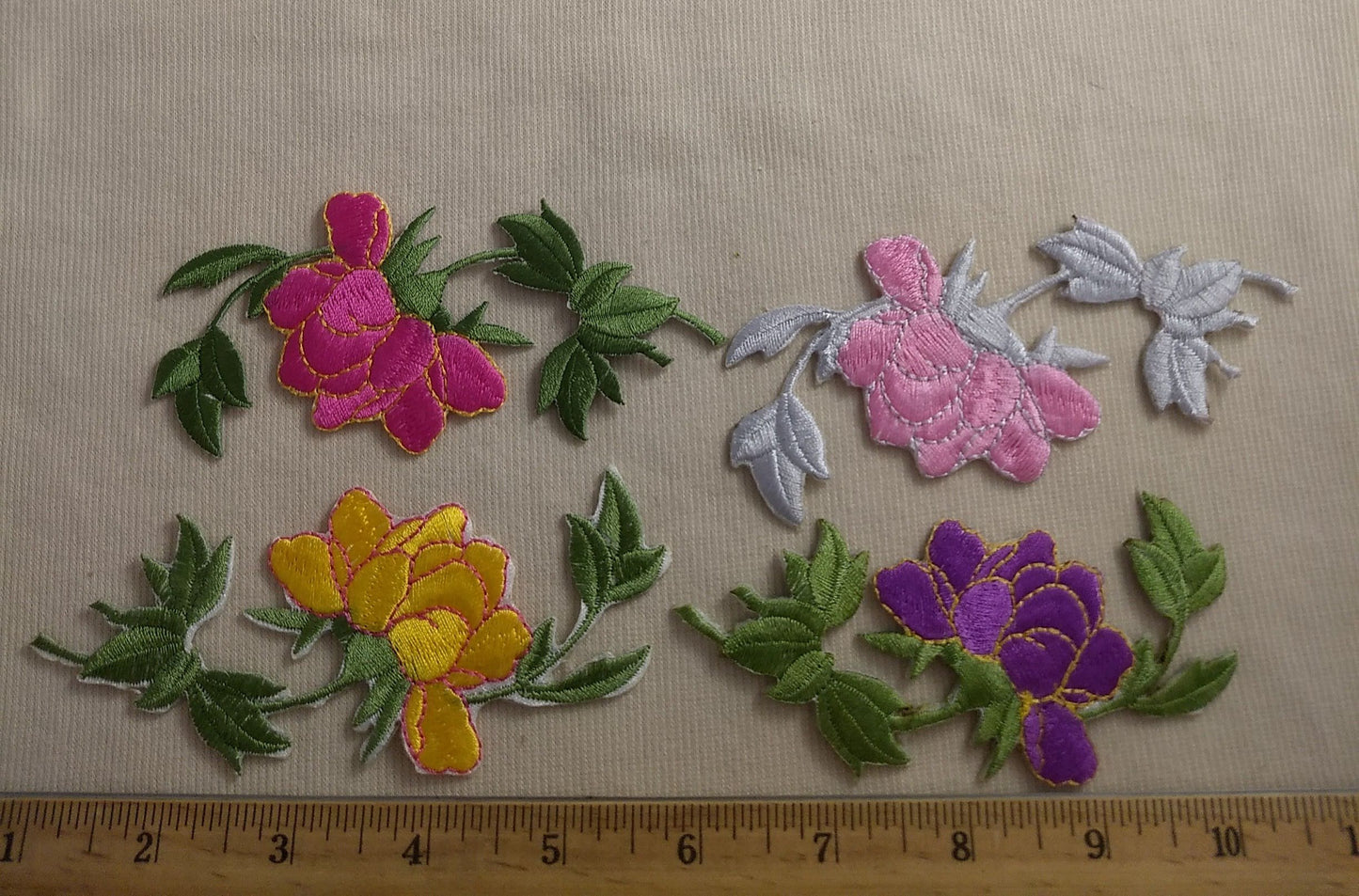 Applique #NFXH308 #Floral #Flower #Patch #4pc