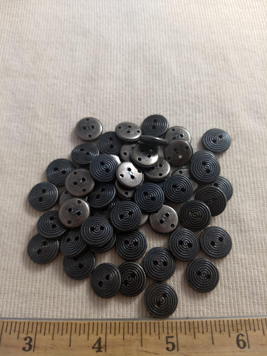Button #S2044 #2 Hole #Antique-Silver #Rim #Abs #50pcs