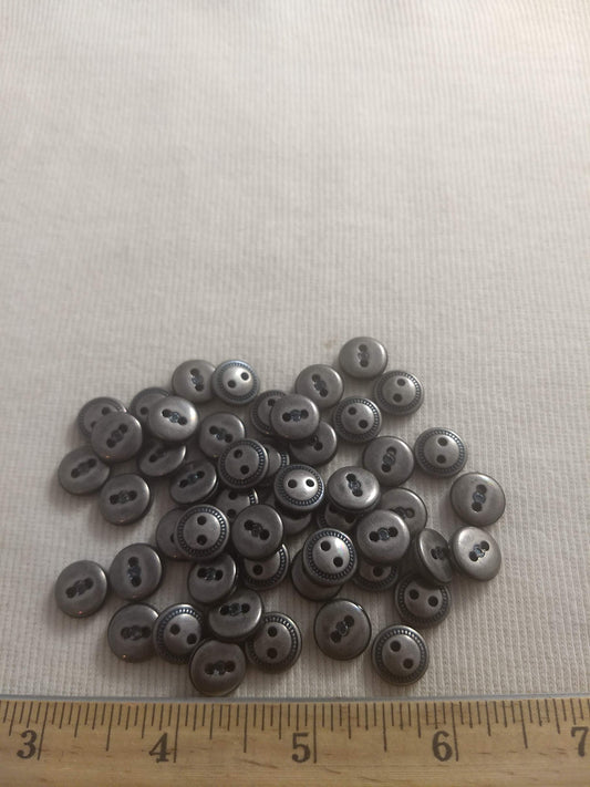 Button #S2055 #2 Hole #Antique-Silver #Rim #Abs #50pcs