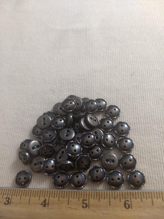 Button #S2056 #2 Hole #Antique-Silver #Rim #Abs #50pc