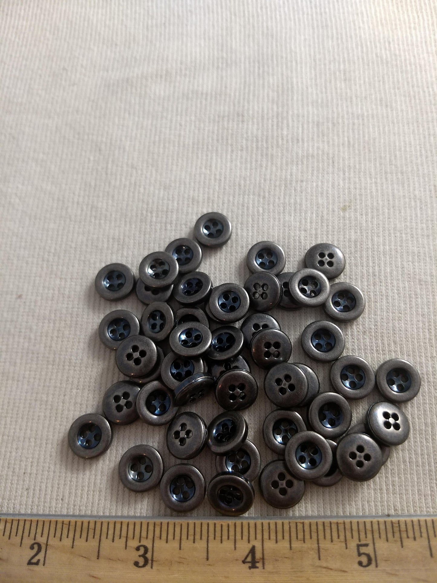 Button #S2010 #4-Hole #Antique-Silver #Rim #Abs #50pc