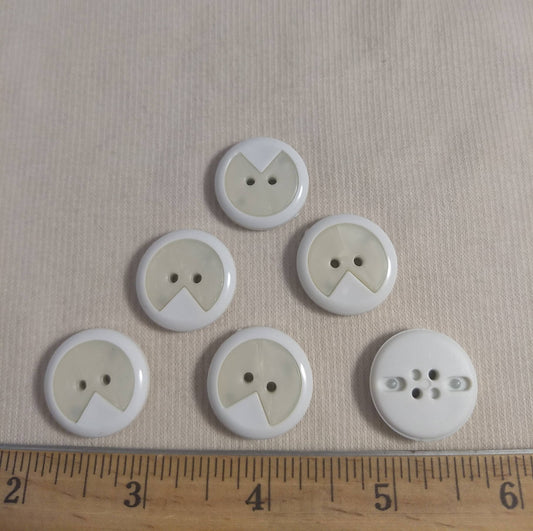 Button #C2008 #2 Hole #White #Rim #Nylon #47pc