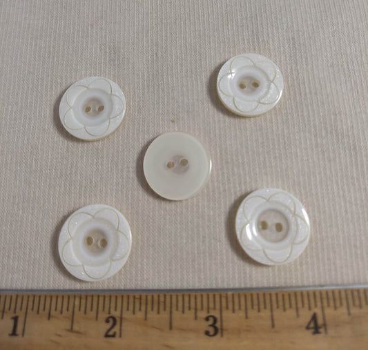 Button #1393 #2 Hole #Pearl #Polyester #10pc