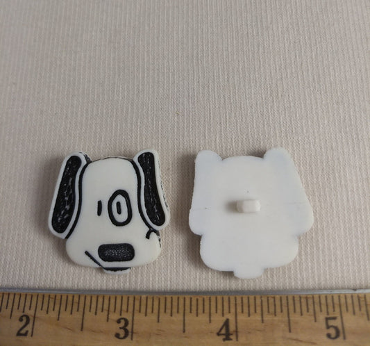 Button #1653 #Shank #White #Animal #Nylon #6pc