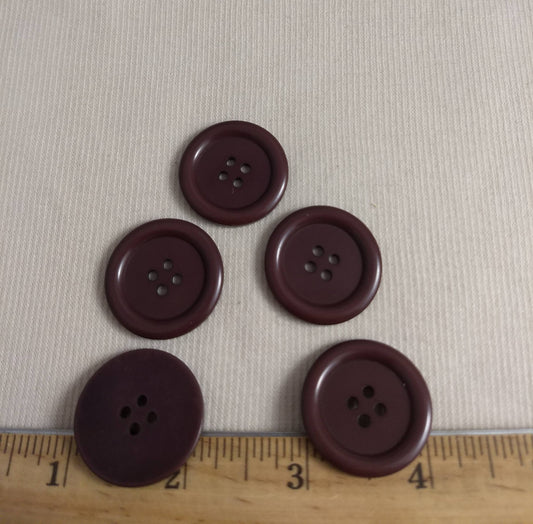 Button #1654 #4 Hole #Brown #Rim #Polyester #10pc