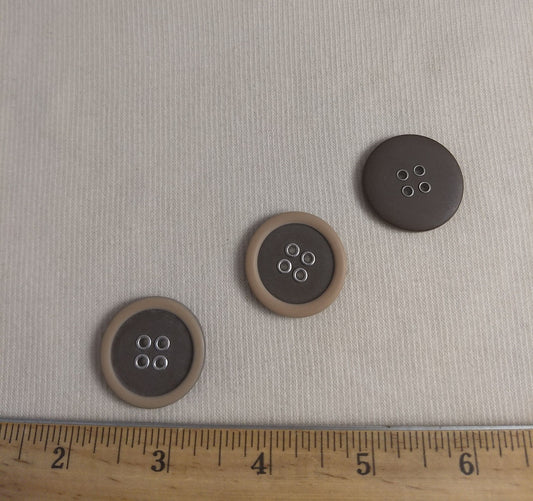 Button #1678 #4 Hole #Brown #Rim #Polyester #16pc