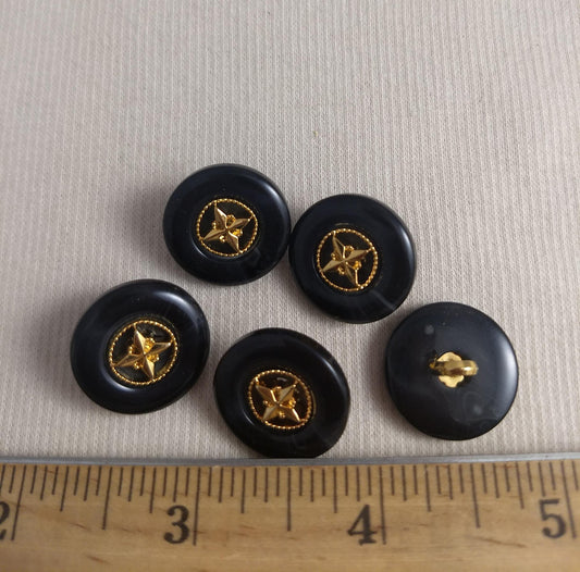 Button #1684 #Shank #Black #Rim #Abs #36pc