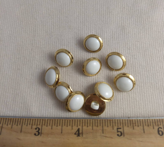 Button #1686 #Shank #White #Rim #Abs #10pc