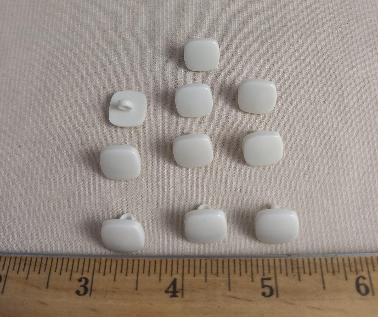 Button #Square #Shank #White #Polyester #10pc