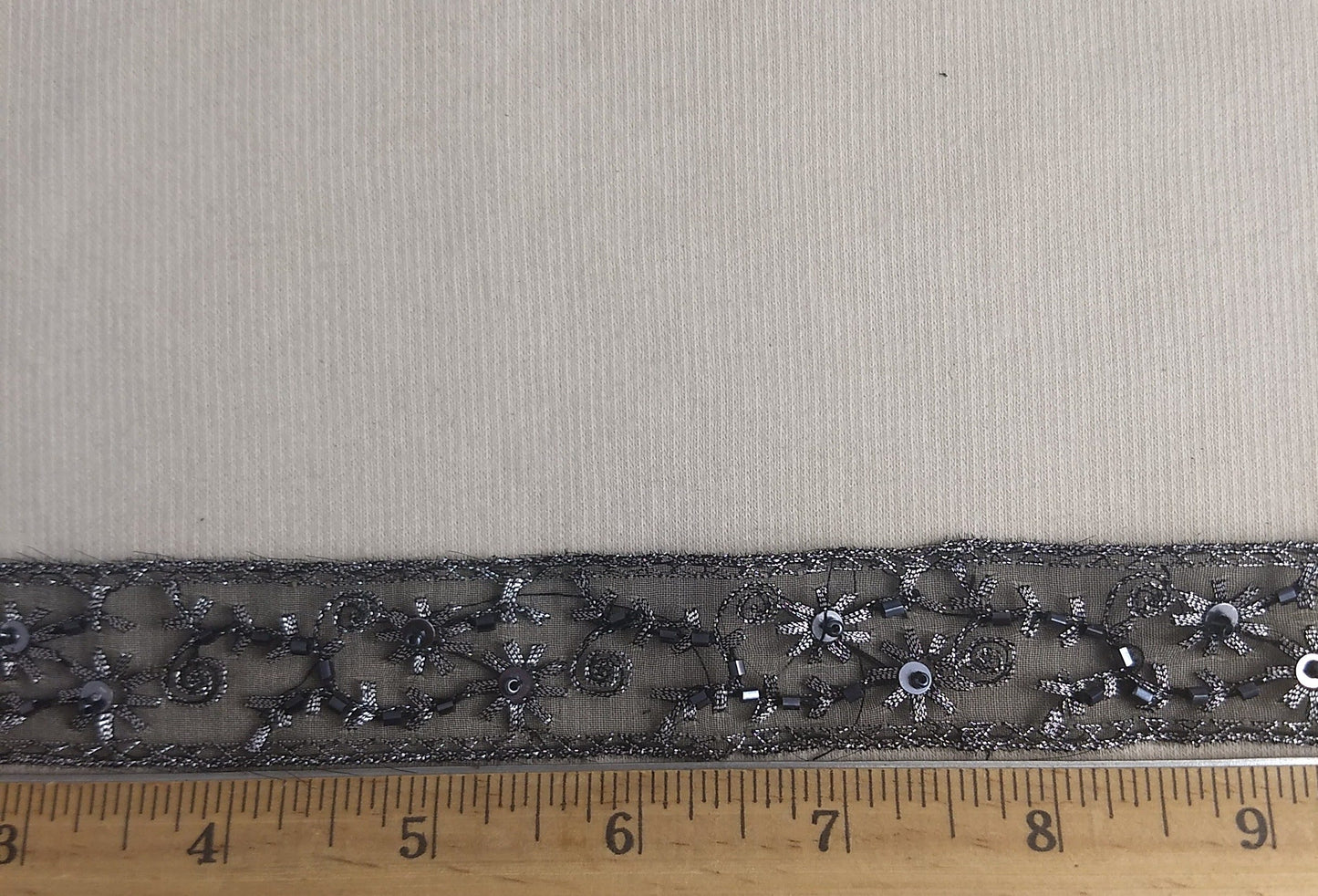 Ribbon #081208-1 #Black #Silver #Lace #1yd