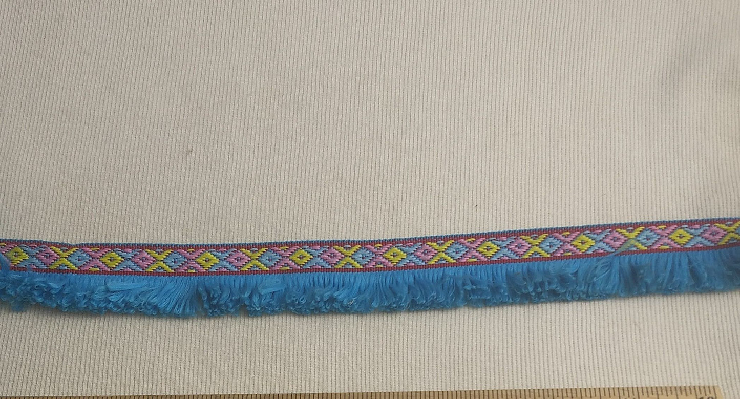 RIBBON TR109 #Blue #Fringe #Polyester #Natacha Braid #1yd