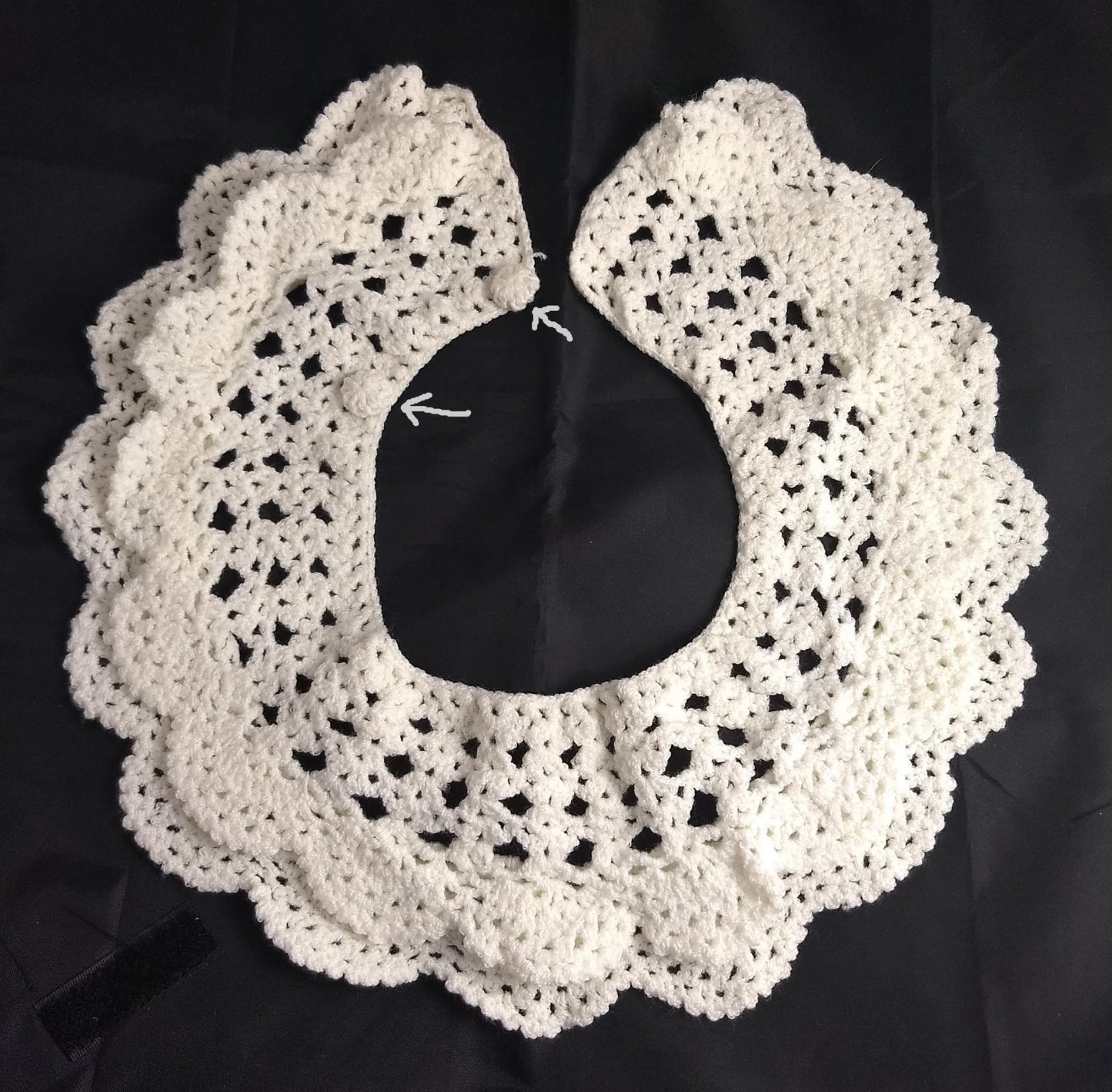Applique #LWL081023-1 #Cream #Collar #Adjustable #Crochet #1pc