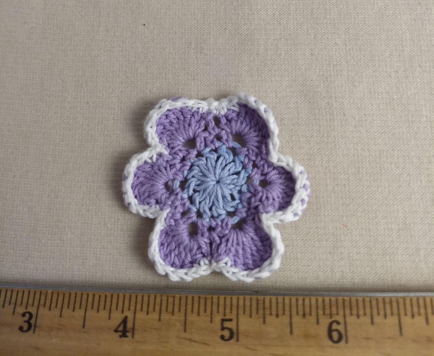 Applique #SP100329 #Purple #Flower #Crochet #1pc