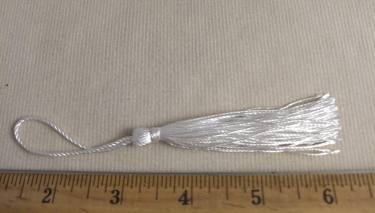 RIBBON #YWLS110602 #White #Tassel #10pc
