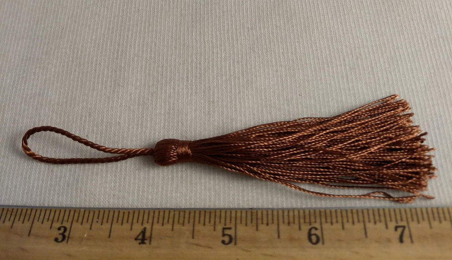 RIBBON #YWLS090730 #Brown #Rust #Tassel #10pc