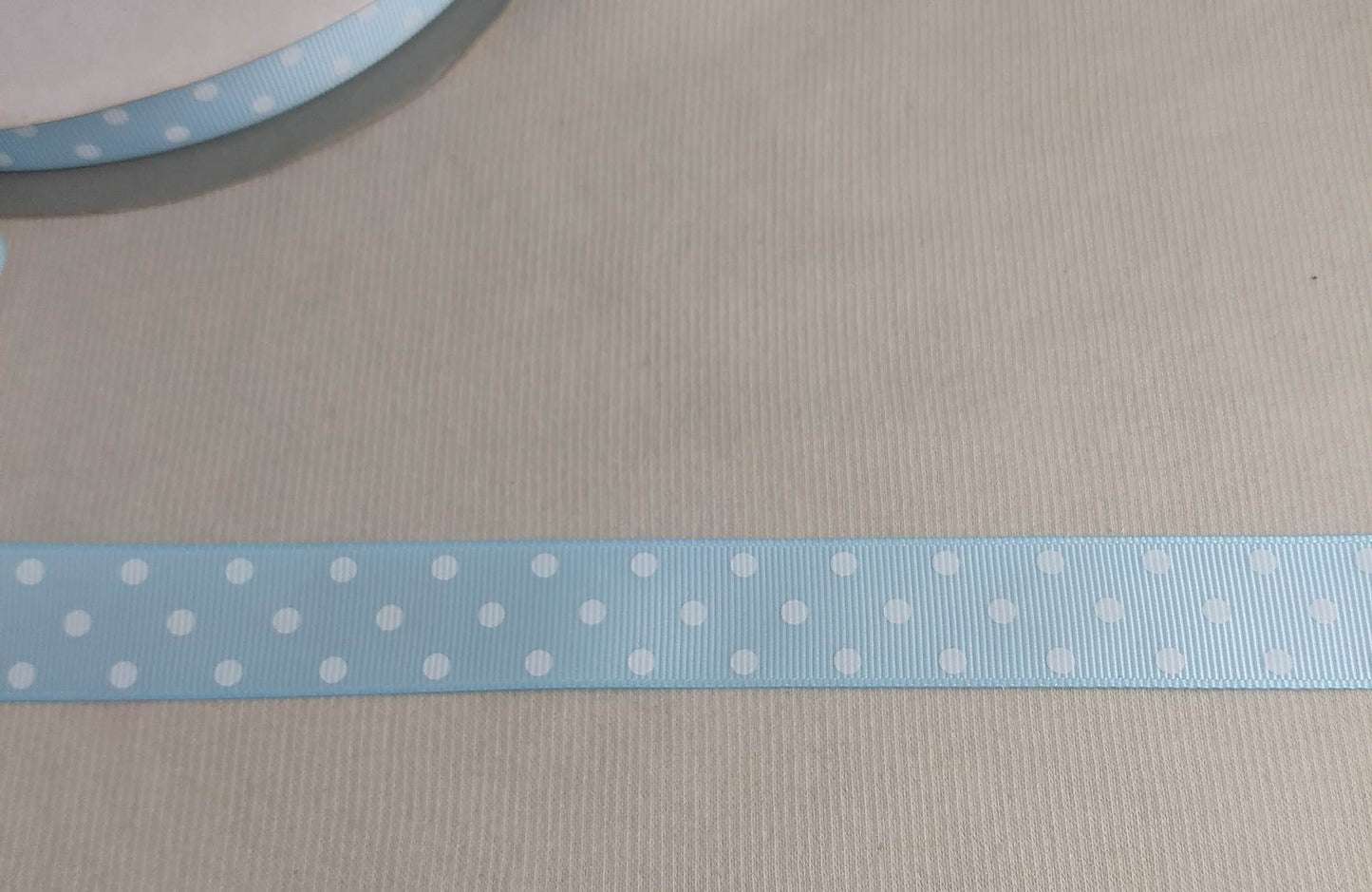 RIBBON #113124 #Blue #Polka-Dot #Border #Tape #Grosgrain #Polyester #1yd