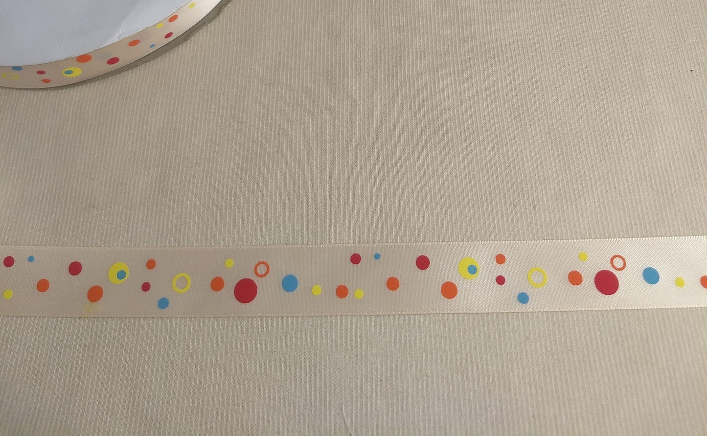 RIBBON #113124 #Light-Pink #Polka Dot #Border #Tape #Grosgrain #Polyester #1yd