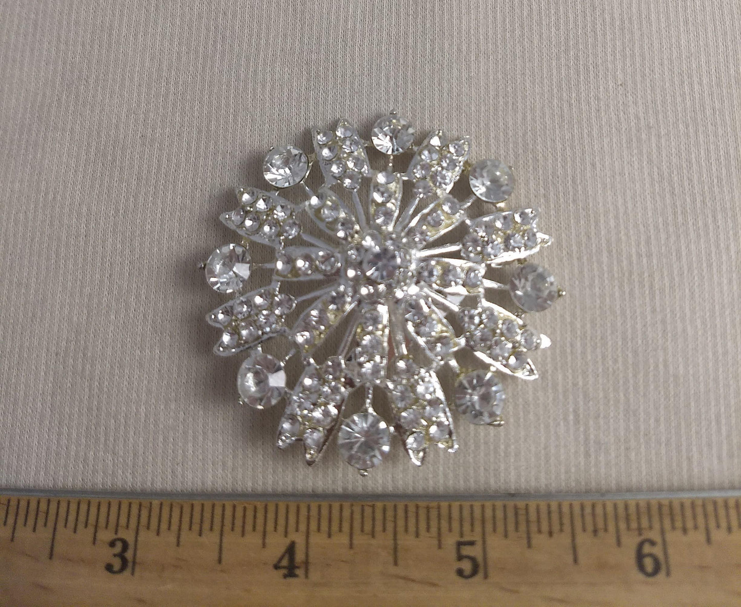 Brooch #BR3413 #Silver #Pin #Abs #Rhinestone #1pc