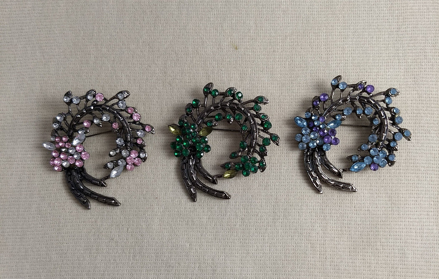 Brooch #BR3424 #Multi #Pin #Abs #Rhinestone #3pc
