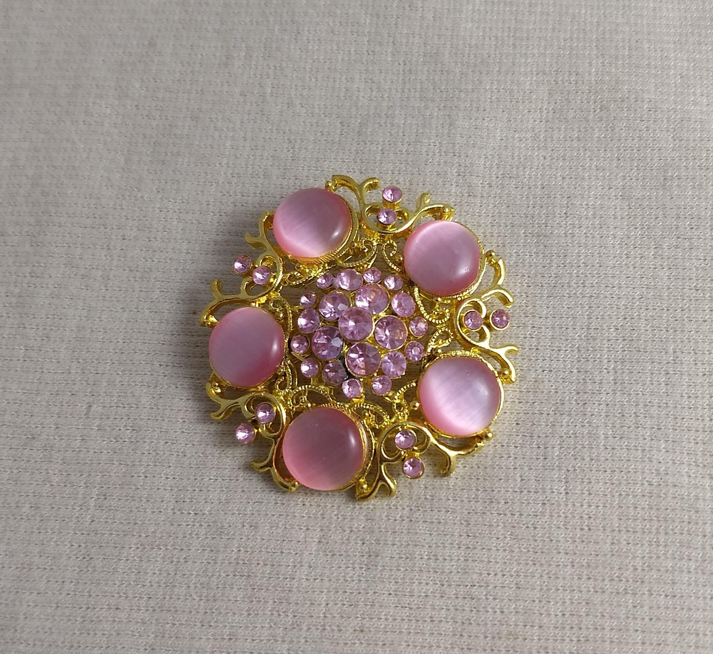 Brooch #BR3430 #Pink #Pin #Abs #Rhinestone #1pc