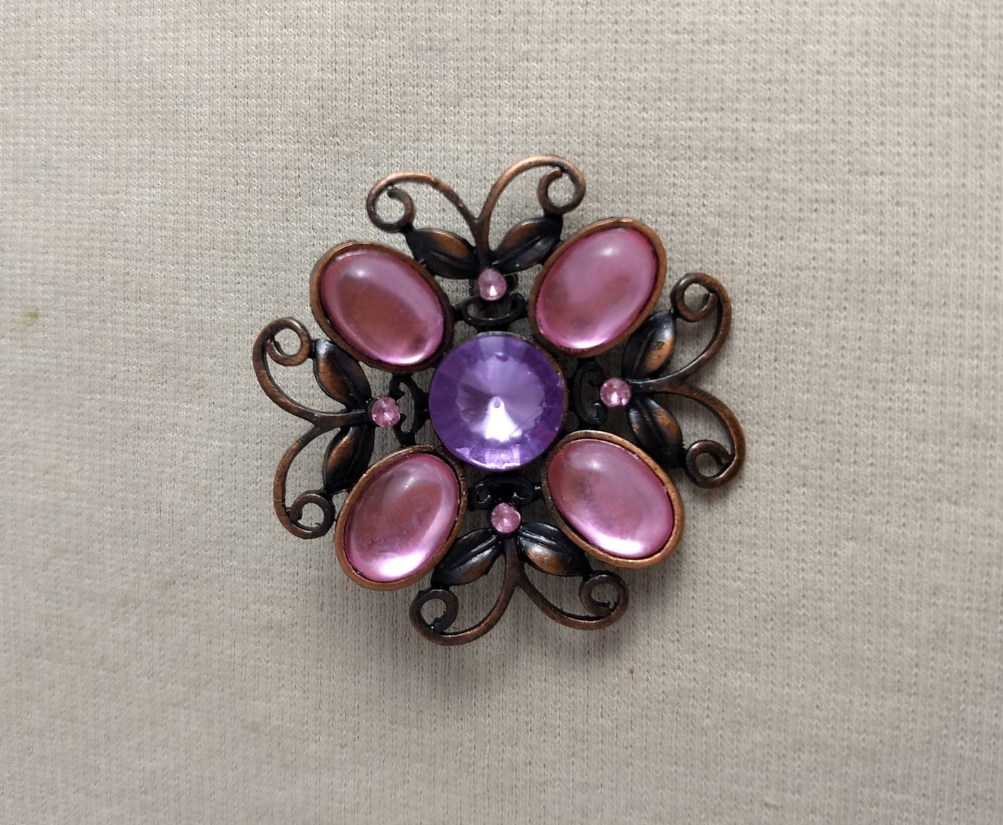 Brooch #BR3431 #Pink #Pin #Abs #Rhinestone #1pc