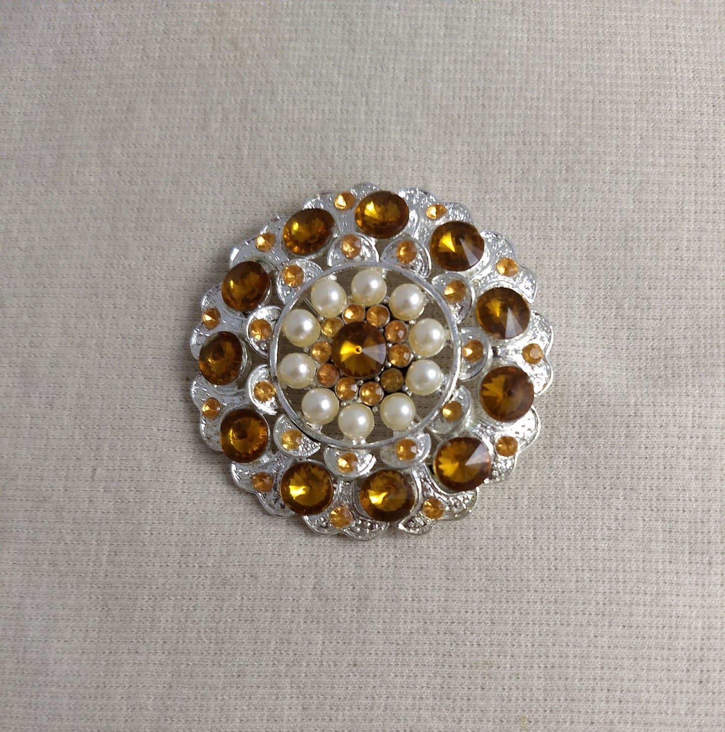 Brooch #FZ0160 #Orange #Pin #Abs #Rhinestone #1pc