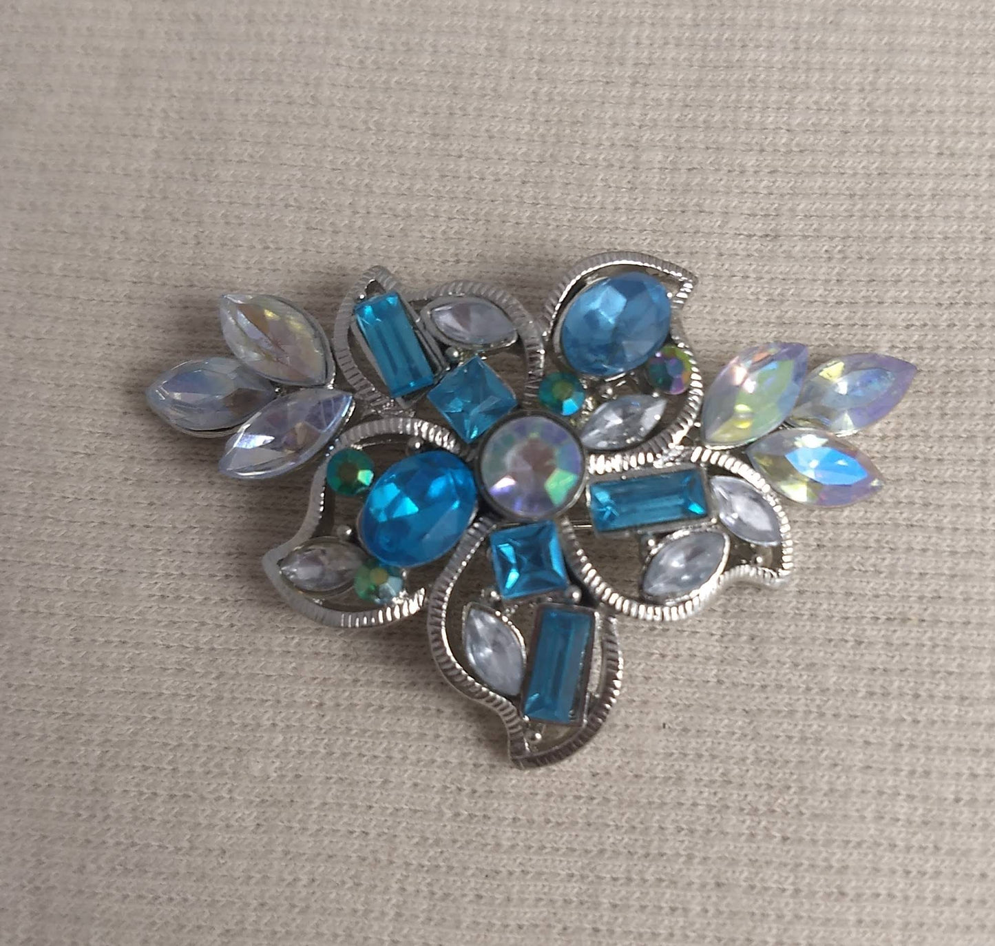 Brooch #FZ0203 #Blue #Pin #Rhinestone #1pc