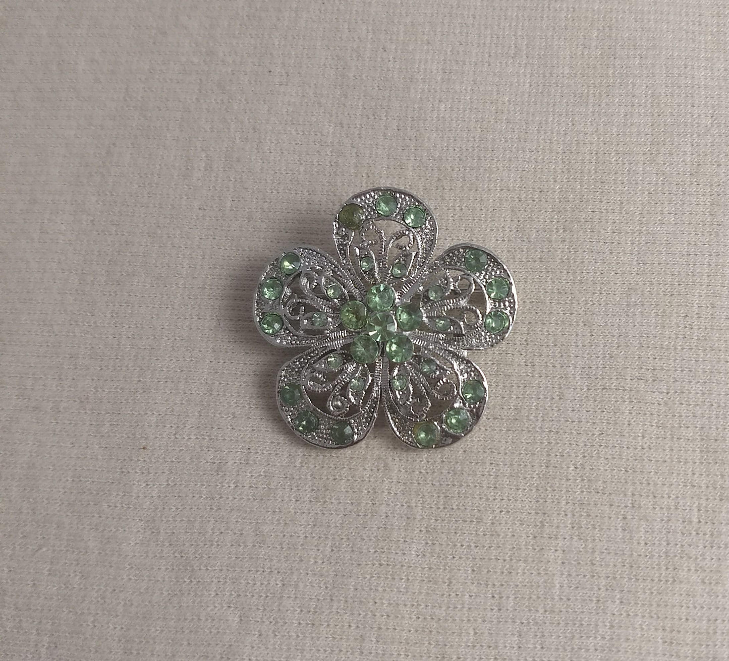 Brooch #BR3441 #Green #Flower #Pin #Rhinestone #2pc