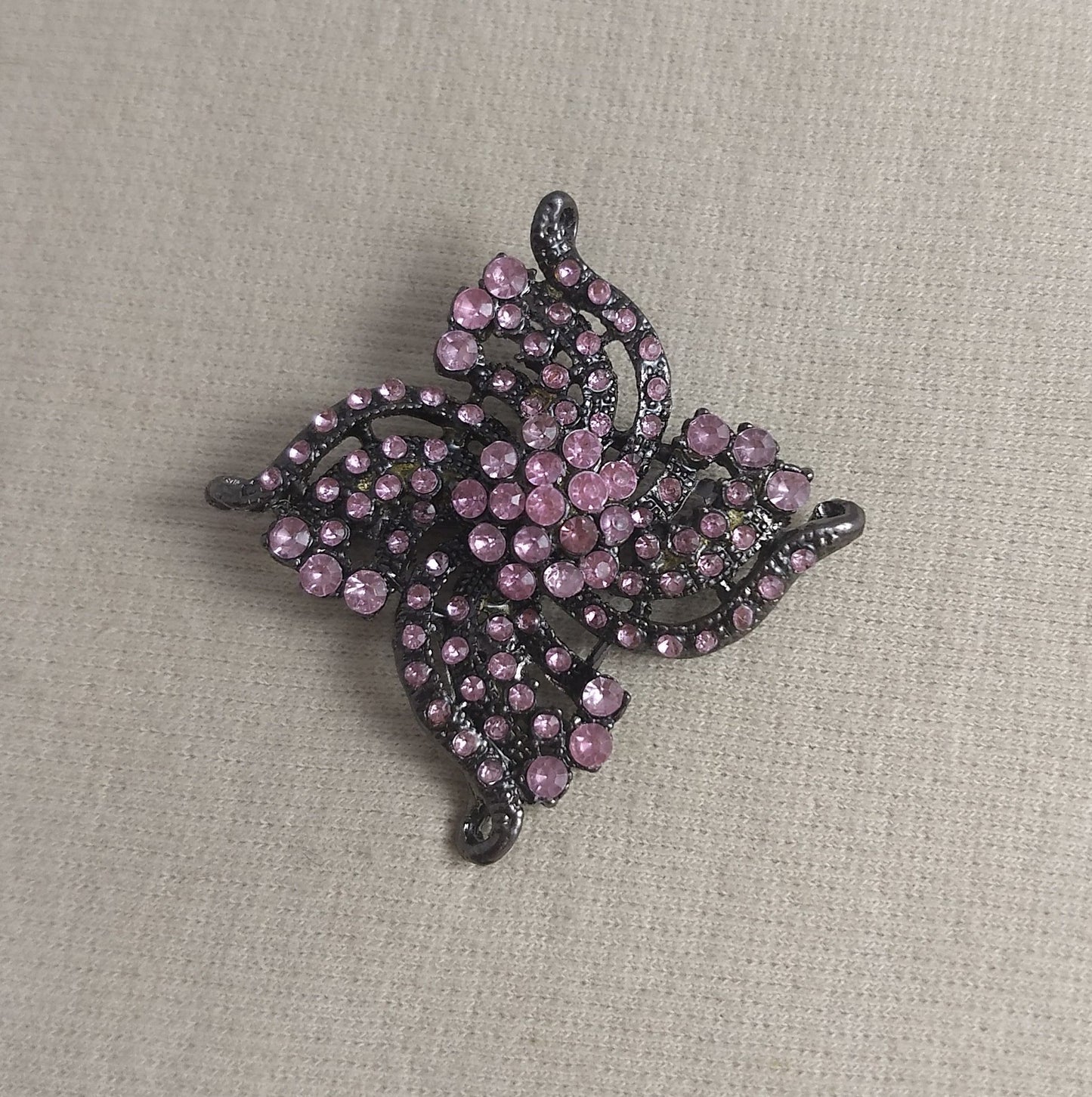 Brooch #DB297-205 #Pin #Pink #Abs #Rhinestone #1pc