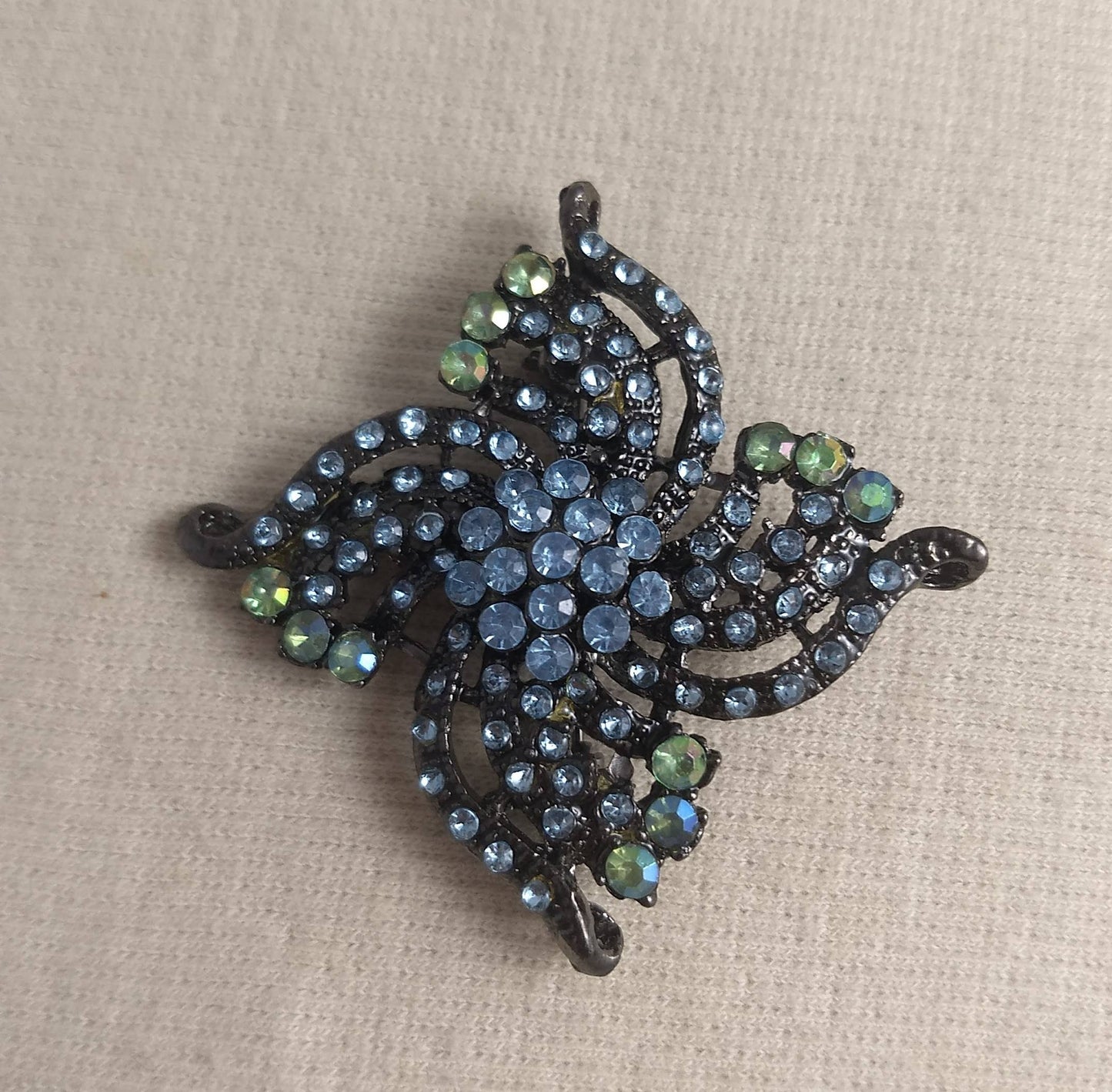 Brooch #DB297-205 #Pin #Blue #Abs #Rhinestone #1pc