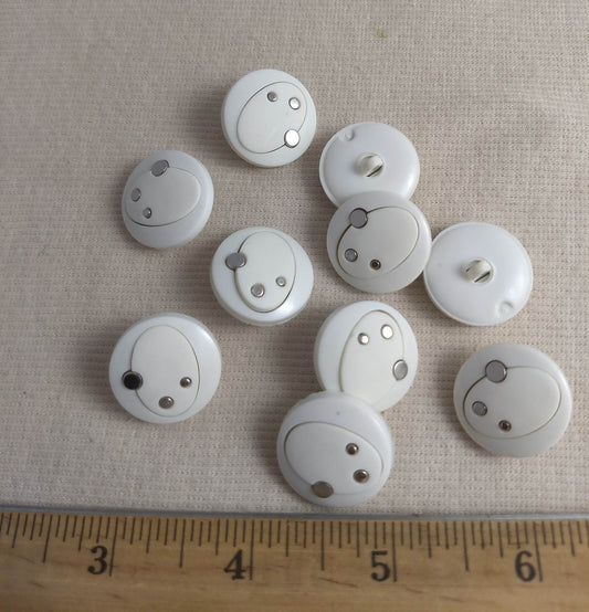 Button #7152 #Shank #White #Nylon #10pc