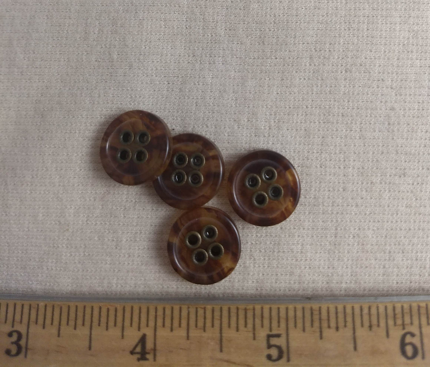 Button #4024 #4 Hole #Brown #Polyester #10pc