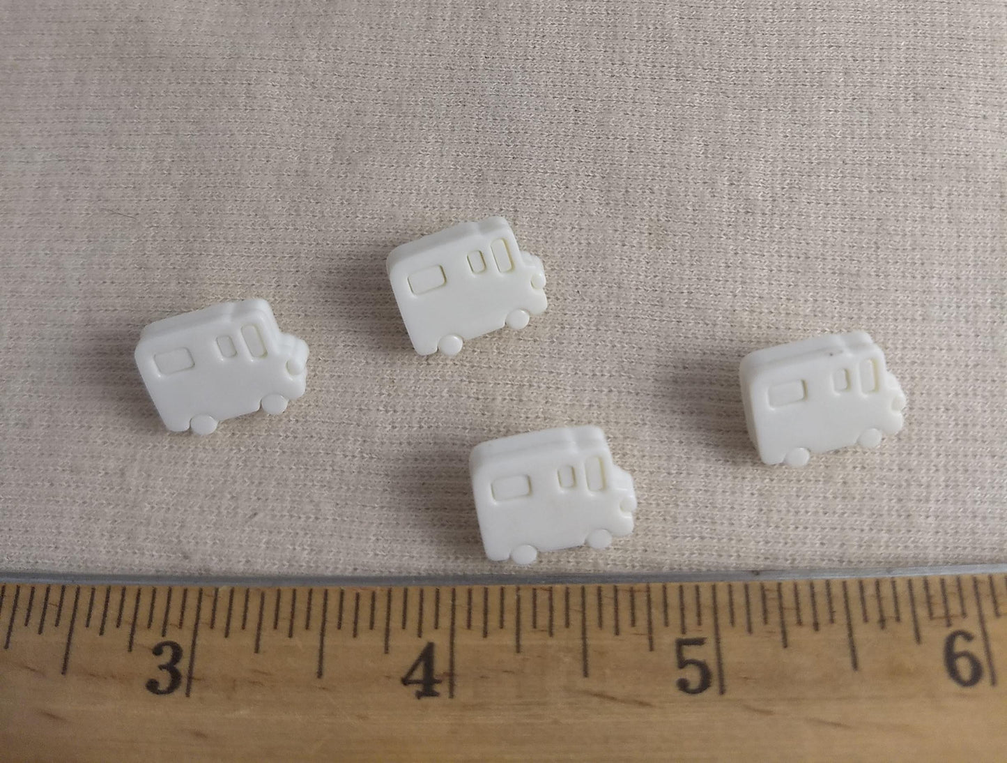 Button #2044 #Shank #White #School Bus #Nylon #10pc