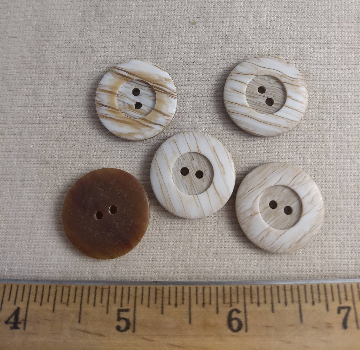 Button #95411 #2 Hole #Cream #Rod #Abs#10pc