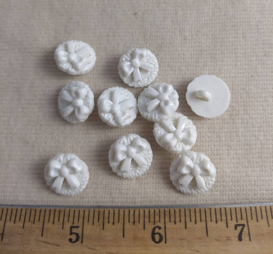 Button #7224 #Shank #White #Bow #Nylon #10pc