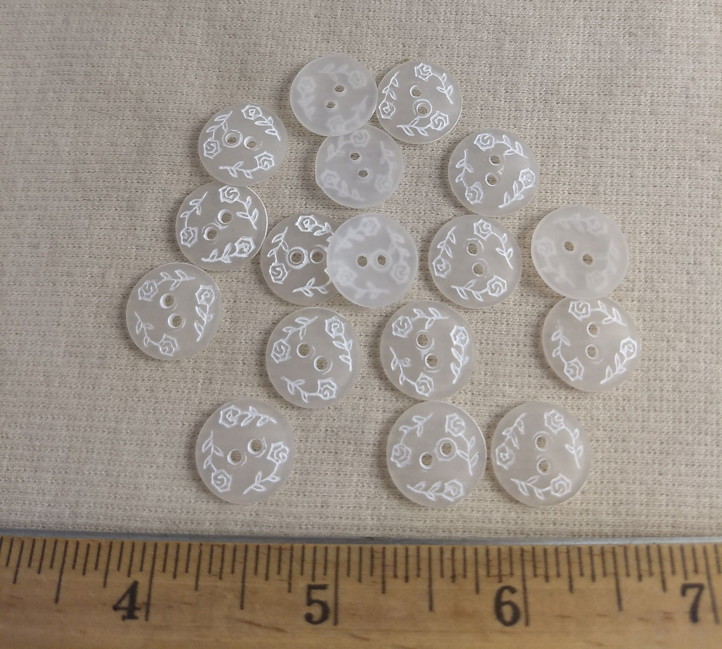 Button #7225 #2Hole #Clear #Children #Flower #Polyester #10pc