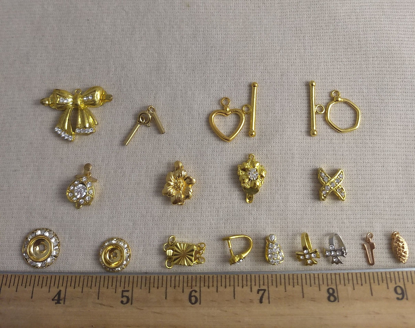 Pendant #SET-J #1-Hole #Gold #Charm #Bracelet #16pc