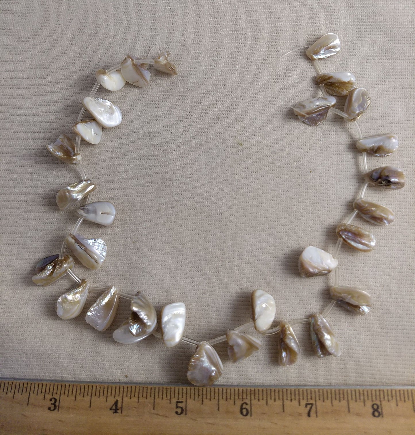 Beads #Mop #2Hole #Cream #Teardrop #Earings #Shell #1-Strand #30pc